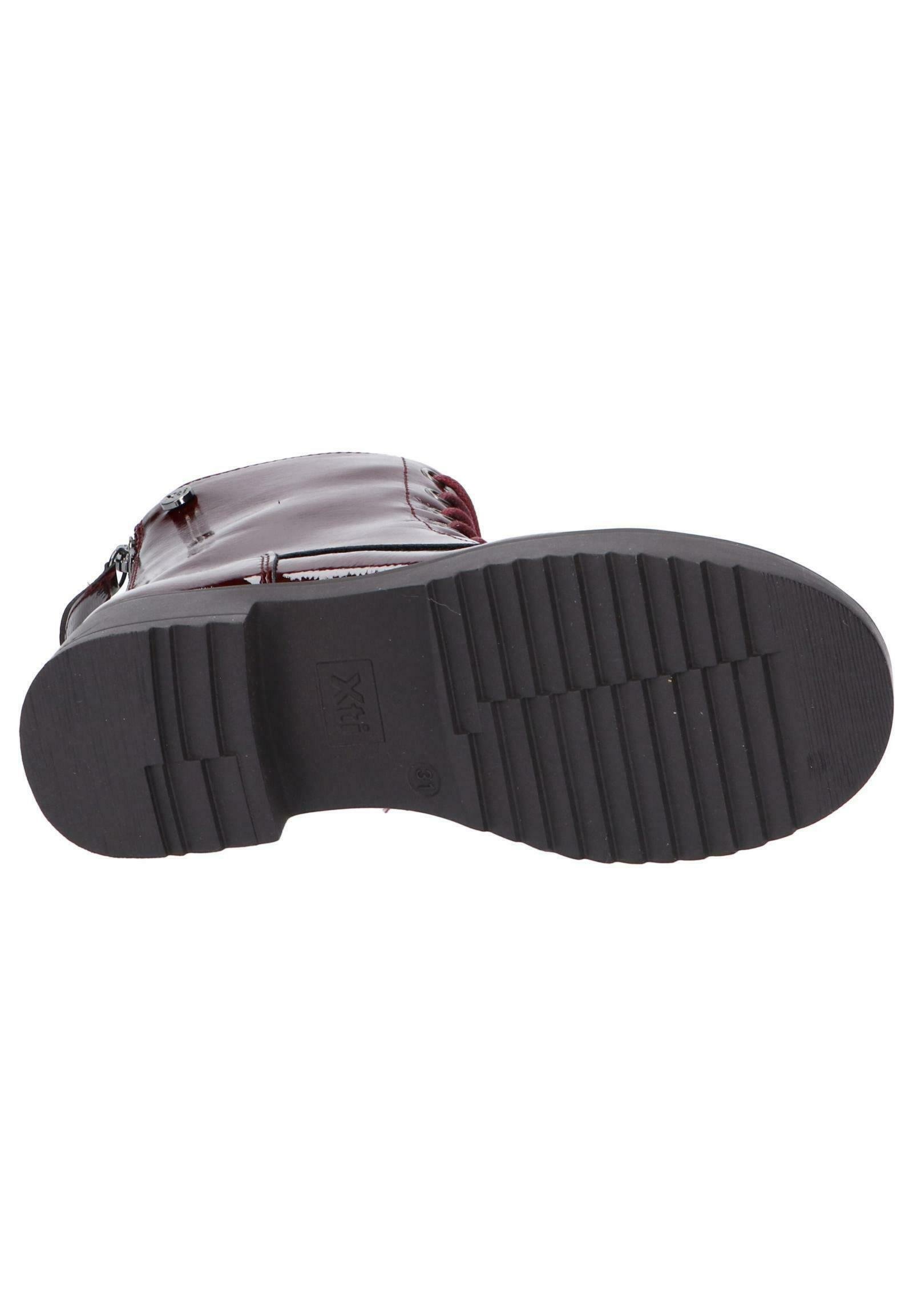 XTI Botines con cordones - charol burdeos/burdeos - Zalando.es