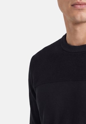 Antony Morato, SWEATER ROUND COLLAR LONG SLEEVES REGULAR FIT WITH RUBBER PATCH ON CHEST - Sweatshirt - black