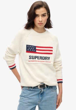 Superdry AMERICANA CREW - Jumper - ecru