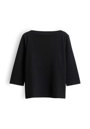 someday., SLIM FIT FINE RIBBED TEXTURE - Maglietta a manica lunga - black