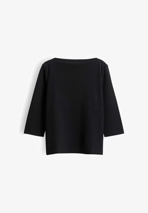 someday., SLIM FIT FINE RIBBED TEXTURE - Maglietta a manica lunga - black