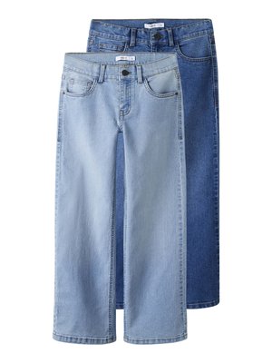 Name it NKFROSE 2 PACK - Flared jeans - light blue denim/medium blue denim