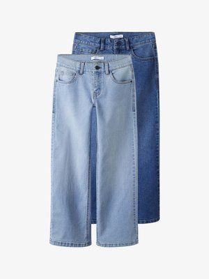 Name it ROSE 2 PACK - Džinsi ar paplatinātiem galiem - light blue denim/medium blue denim