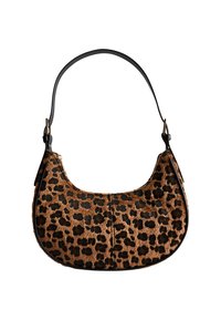 LEOPARD PRINT TEXTURED SHOULDER - Handväska - brown pattern