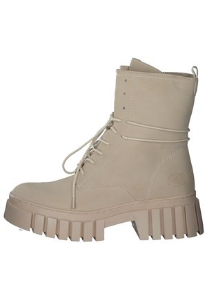 Platform ankle boots - beige