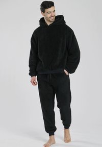 Loungeable HOODED SHERPA TOP - Kapuzenpullover - black