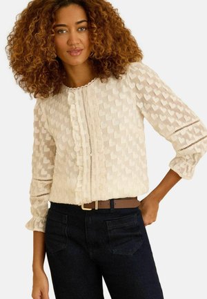 PETITE FIT - HEART SLEEVE CREW NECK - Blúzka - ivory