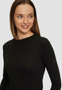 s.Oliver MIT MUSCHELKANTE - Long sleeved top - schwarz