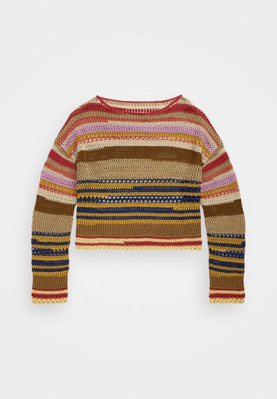 Polo Ralph Lauren LONG SLEEVE - Πουλόβερ - tan/multi-colored
