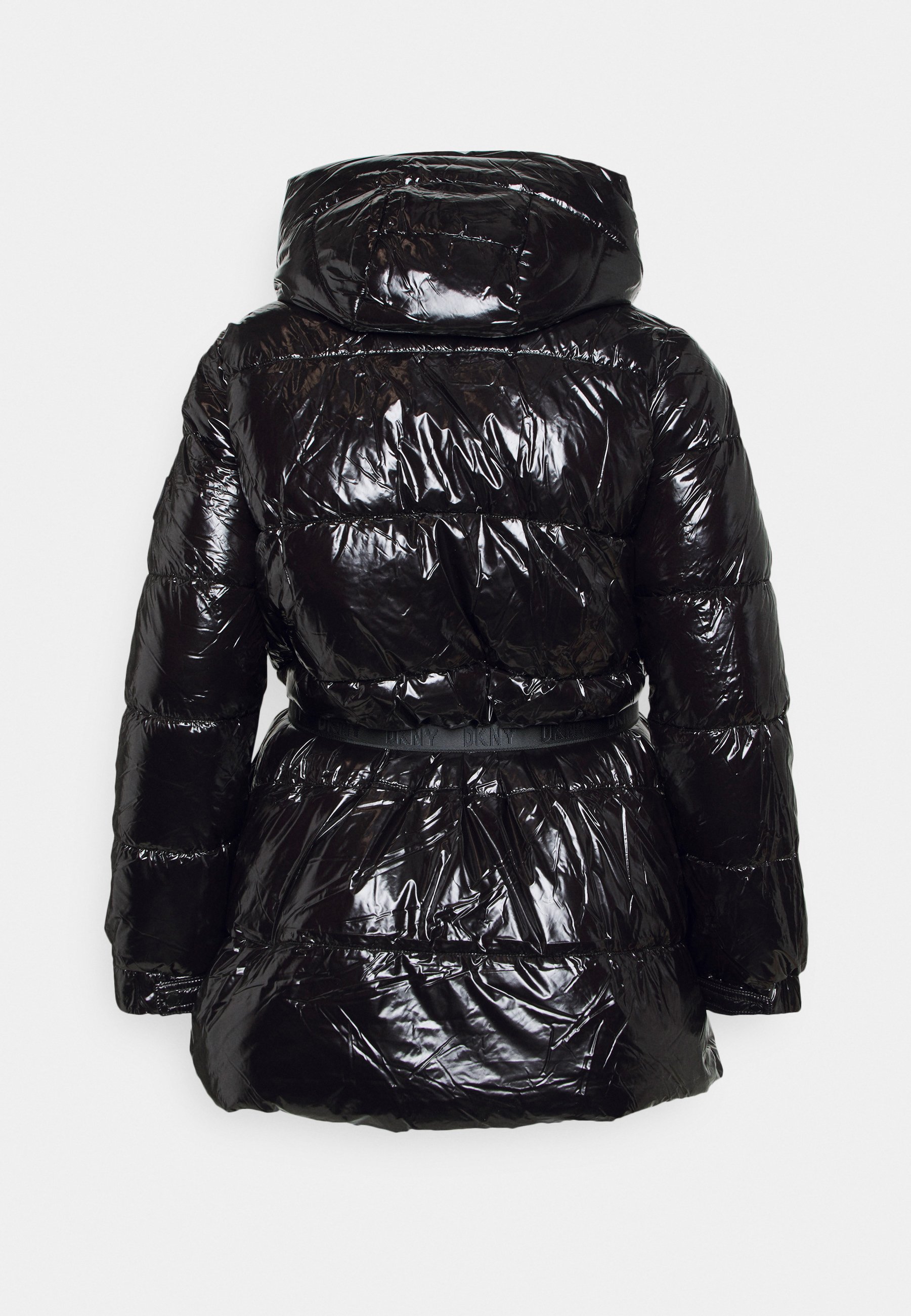 dkny belted puffer jacket
