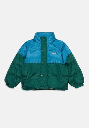 TINYCOTTONS, COLOR BLOCK SHORT PADDED JACKET UNISEX  - Зимно яке - dark cyan