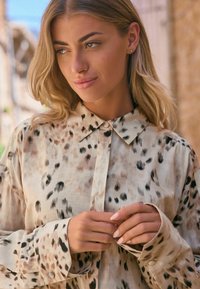 Next Camicia - ecru cream brown animal print