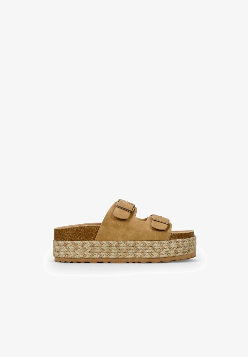 Bosanova CON ESPARTO BICOLOR - Ciabattine con tacco - tostado