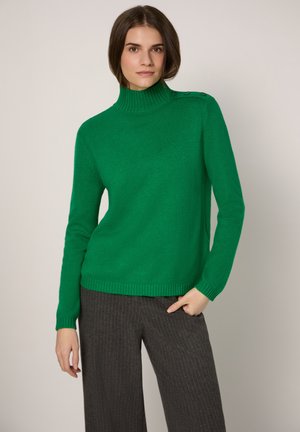 MIT KNOPFDETAIL - Striktrøje - grün