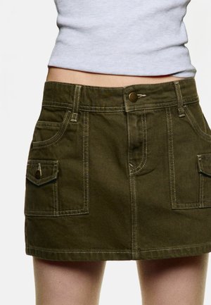 Denimová sukně - khaki