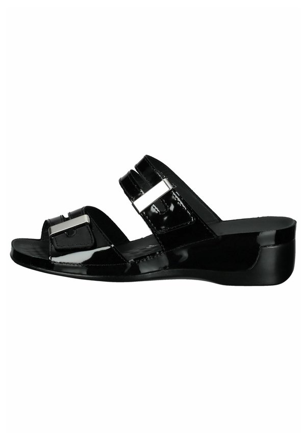 Pantolette hoch - lack schwarz