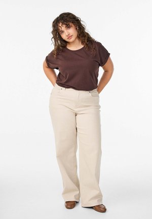 MYRA MIT WEITER PASSFORM UND HOHER TAILLE - Wide Leg - p stone