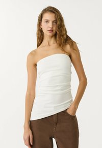 Stradivarius - ASYMMETRIC BANDEAU - Débardeur - white Image miniature 1
