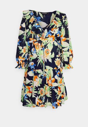 Lauren Ralph Lauren CEPORAH LONG SLEEVE DAY DRESS - Day dress - navy multi