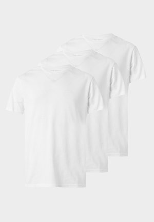 Pier One, 3 PACK BASIC MUSCLE FIT T SHIRT - Lihtne T-särk - white