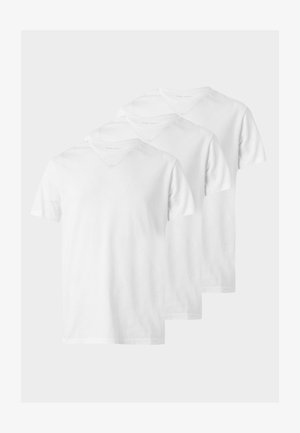 Pier One, 3 PACK BASIC MUSCLE FIT T SHIRT - Lihtne T-särk - white