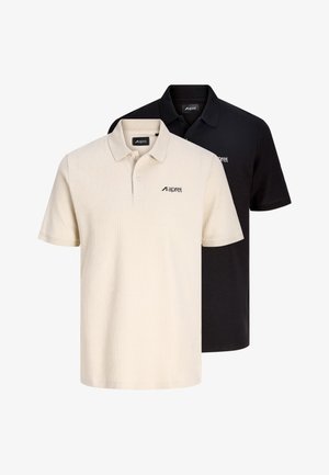 aprel, 2-pack Plain - Poloshirts - black/beige