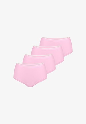 Set van vier roze katoenen hipsteronderbroeken, met een gladde textuur, een witte elastische tailleband en naadloze zijkanten voor comfort.