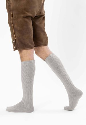 Herzsticht, TRACHTENSOCKEN LANG - Socken - hellgrau
