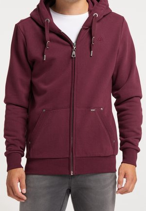 Felpa con zip - bordeaux