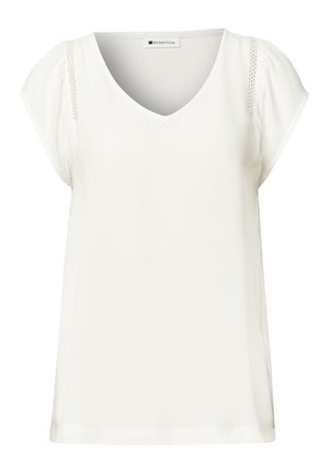 Street One, DROPPED SHOULDER SHIRT MIT V-NECK - Blouse - off white