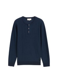 Stickad tröja - sky captain tonal finestripe