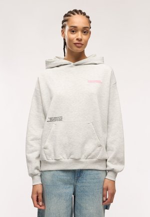 Terranova, FELPA CON STAMPA - Felpa con cappuccio - grigio chiaro melange