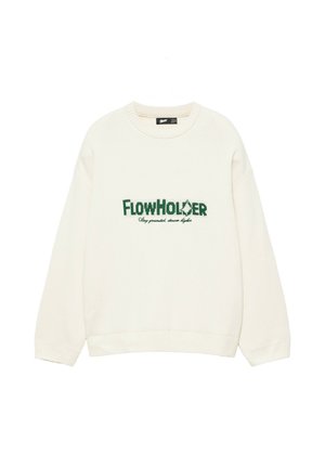 PULL&BEAR, STWD PRINTED CREW-NECK JERSEY - Pullover - white