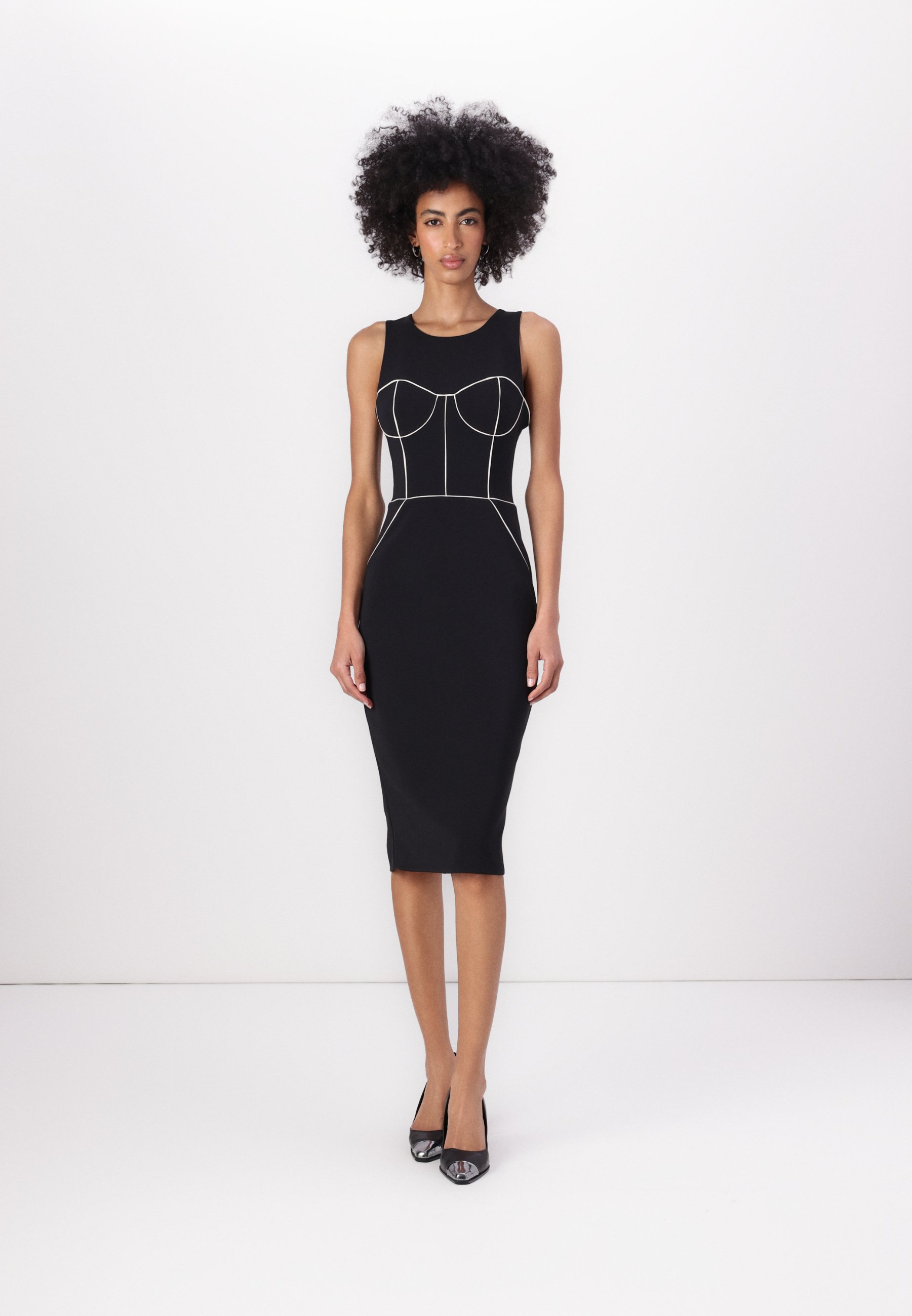 Elisabetta Franchi WOMEN DRESS - Tubino - nero/burro/nero