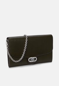 Lauren Ralph Lauren LEATHER MEDIUM ADAIR CROSSBODY - Clutch - dark olive
