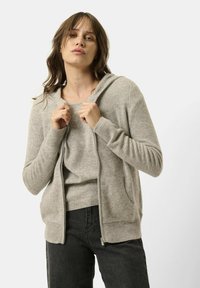 Just Cashmere FULL ZIP WITH HOOD - Kardigan - mottled cloud
