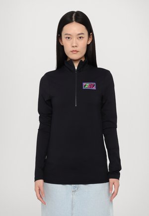 OLGA ZIP UP PULLI - Long sleeved top - black