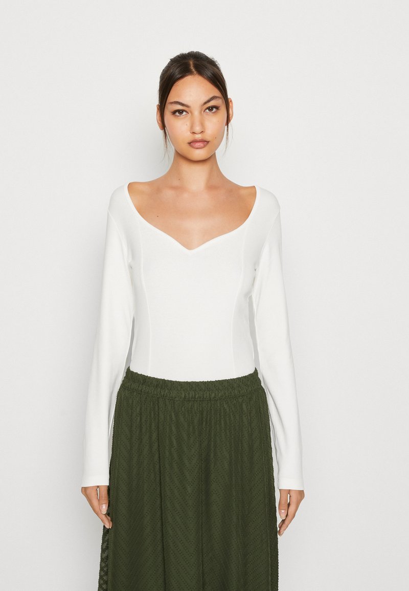 JDY JDYPINJA - Μπλούζα με μακριά μανίκια - cloud dancer