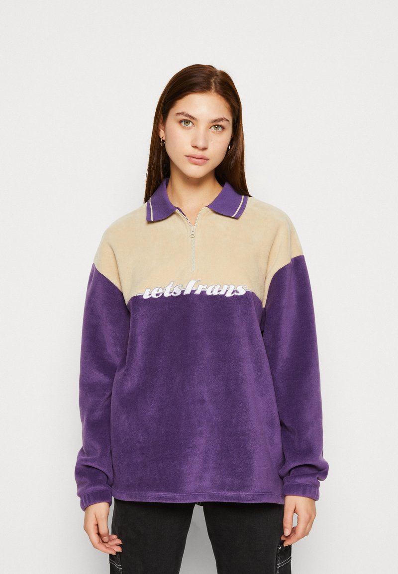 iets frans... COLLARED HALF ZIP Fleece jumper purple Zalando.ie