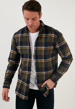 PLAID PATTERNED  - Marškiniai - khaki yellow