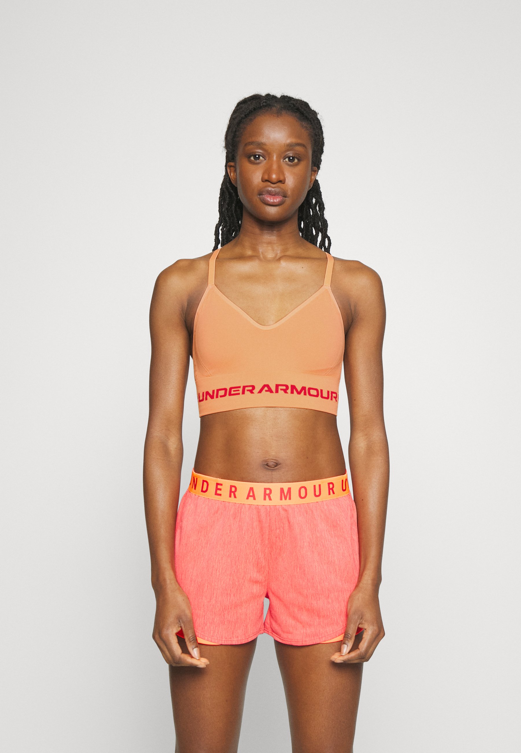 Under LOW LONG BRA - Sujetadores deportivos con sujeción ligera - mellow orange /hakra/naranja - Zalando.es