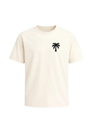 Neverless, HERREN T-SHIRT - MINIMALISTIC PALM - OVERSIZED RELAXED FIT - T-Shirt print - hell-beige