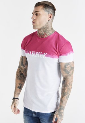 DIP DYE - Triko s potiskem - white/pink