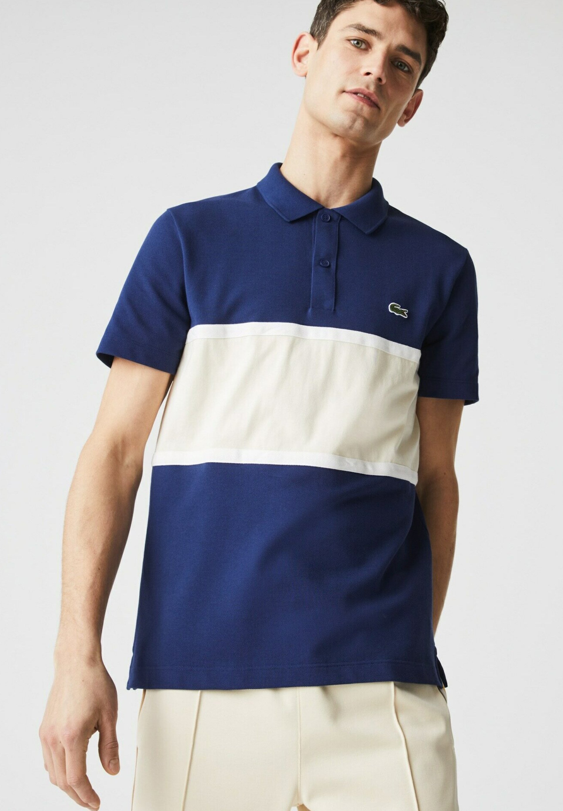 beige lacoste polo shirt