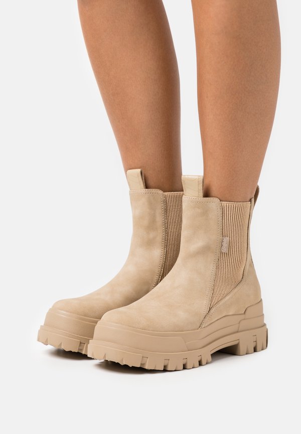ASPHA CHELSEA MID - Platform ankle boots - taupe