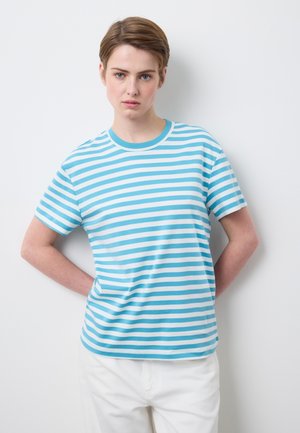 REGULAR FIT STRIPED  - T-shirt print - white light blue