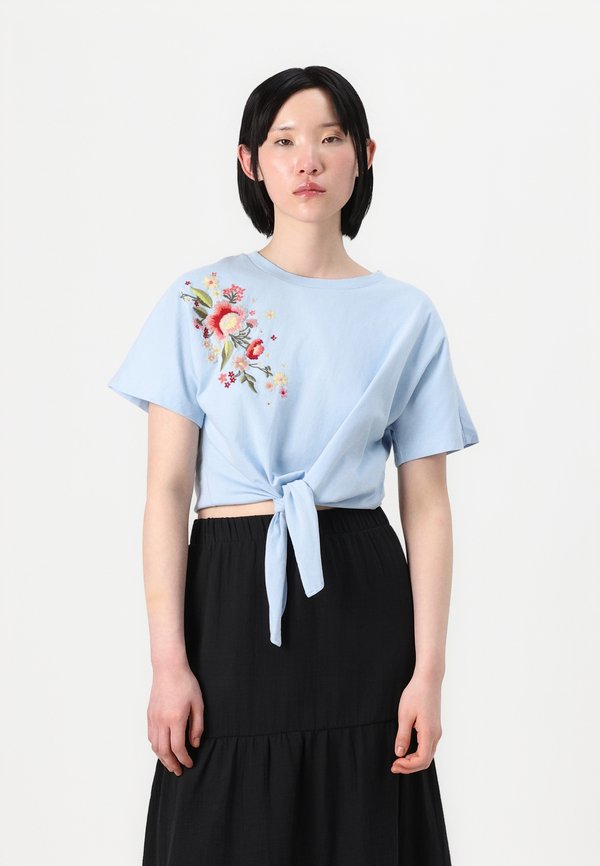 YASFABIAN KNOT TEE - Print T-shirt - clear sky