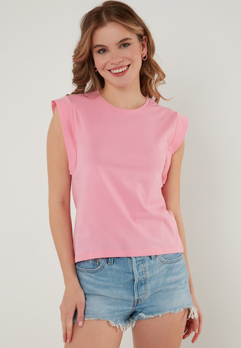 LELA - CREW NECK - T-shirt basique - pink melange, Agrandir