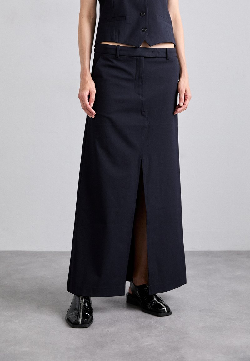DESIGNERS REMIX SCOTT LONG SKIRT - Falda larga - navy
