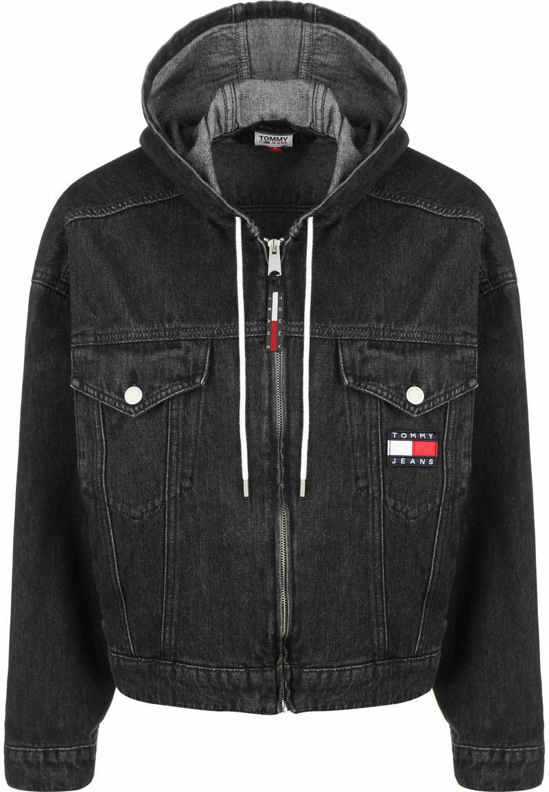 Tommy Jeans HOODED OVERSIZE Denim jacket denim black/black Zalando.de